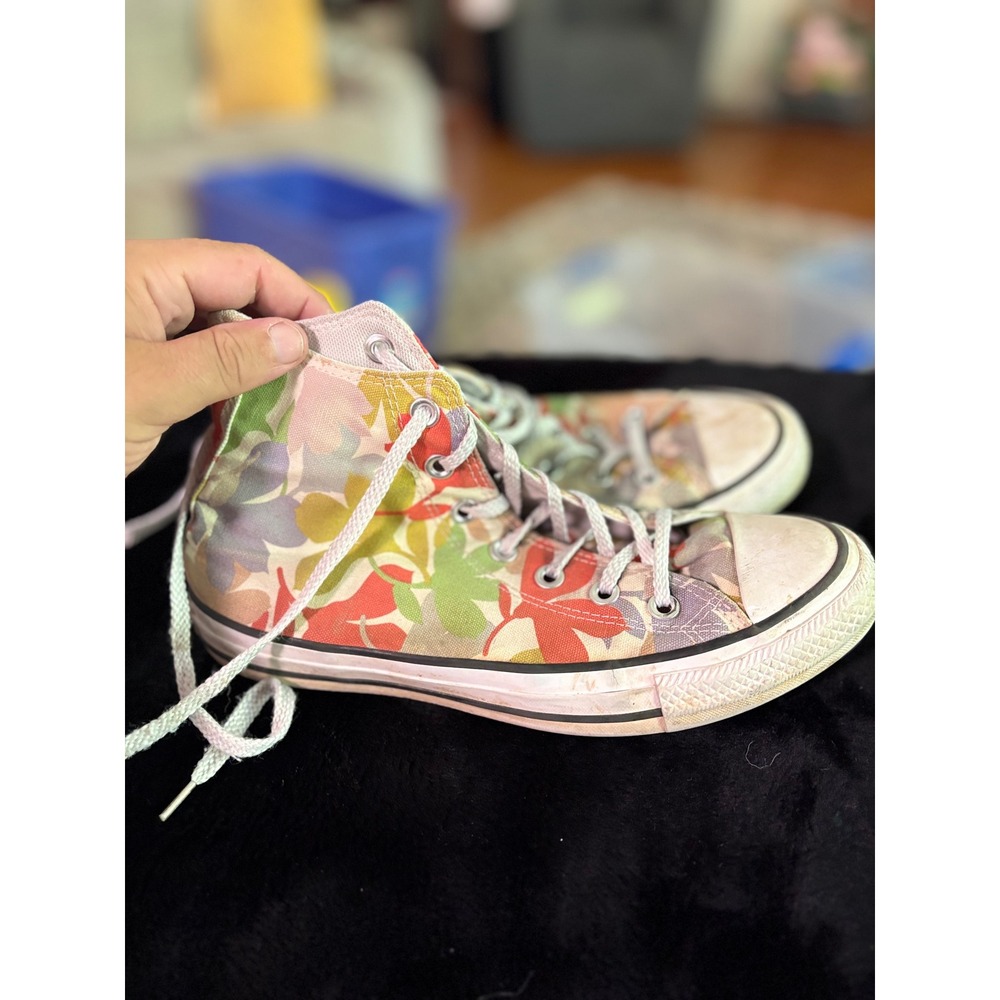 Converse Chuck Taylor All Star High Top Floral Leaf Print Sneakers Womens 8